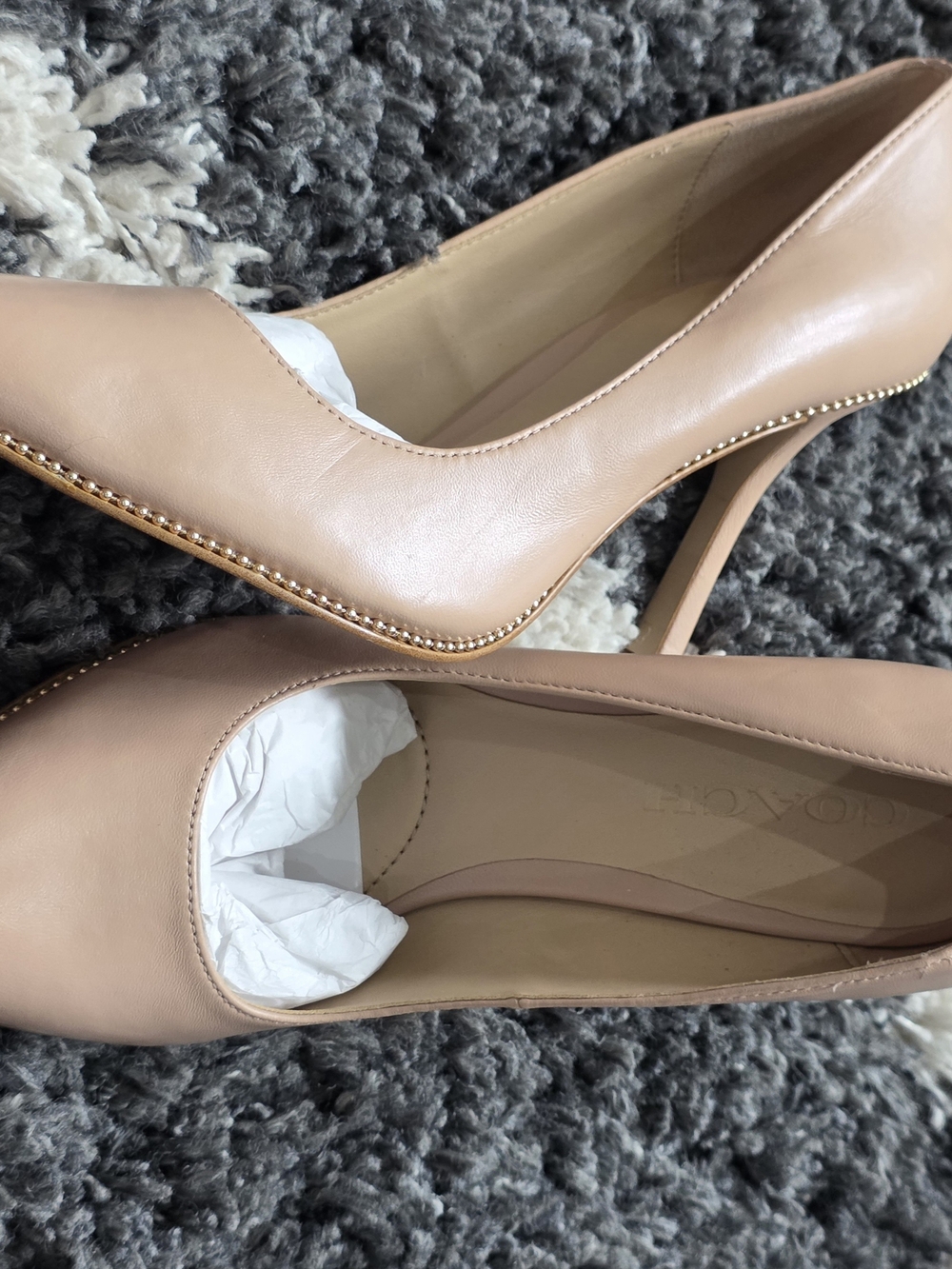 Coach Women's Tan Pointed Toe Pumps in Blush Size 7.5 - Picture 8 of 11